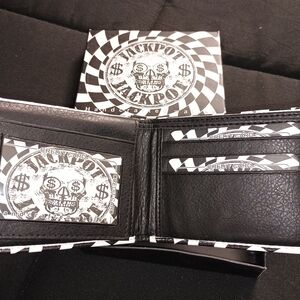 Vegan Black And White Leather Wallet